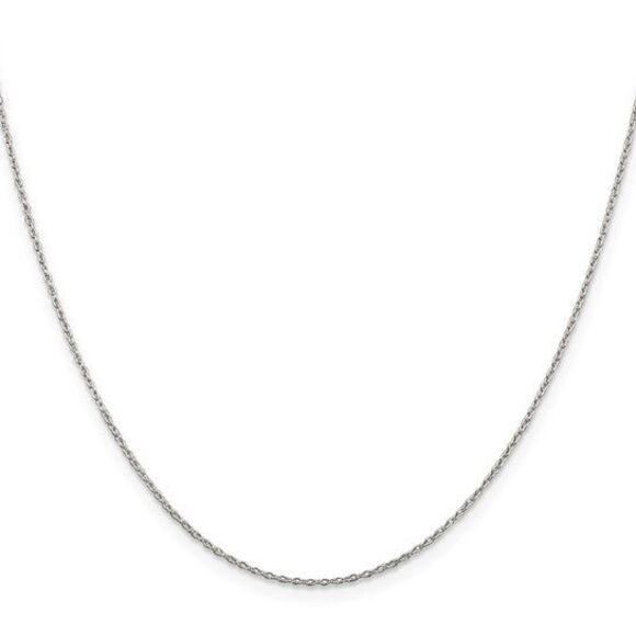 1.3mm, Sterling Silver Solid Cable Chain Necklace, 18 Inch - Picture 2 of 8